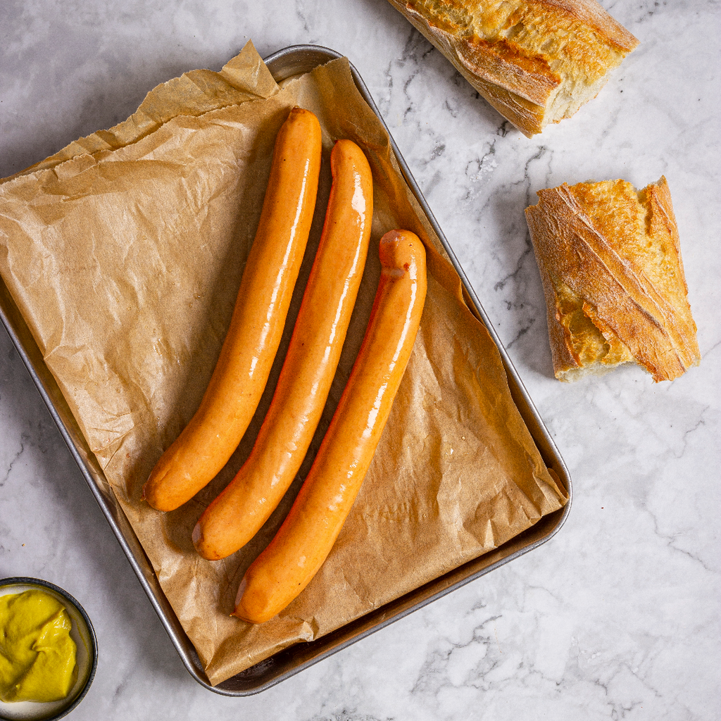 Hot Dog Würstchen vom Strohschwein